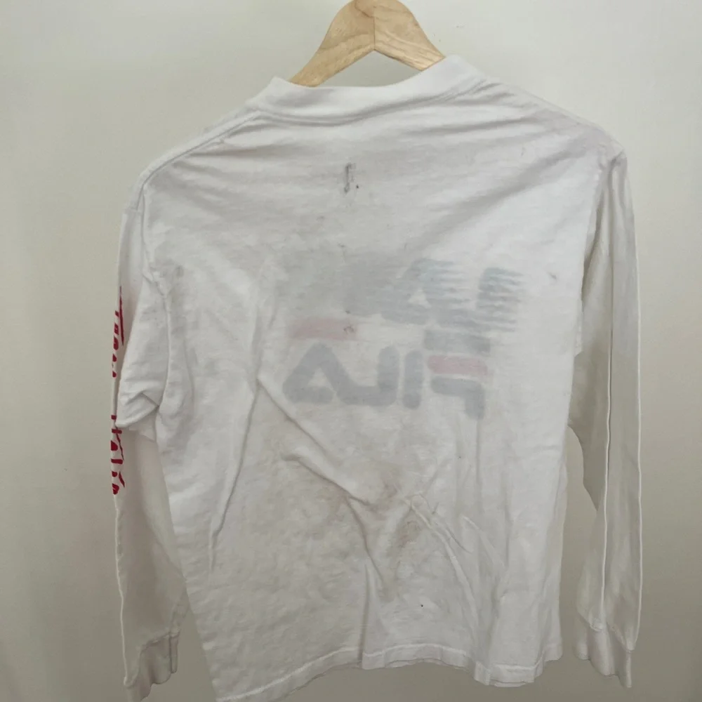 Vintage Fila LA84 Olympics White and Green Graphic Long Sleeve Tee - Picture 4 of 5